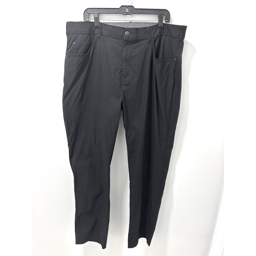 Members Mark Denali Straight Fit Pants Mens 40x32 Black Nylon Spandex Stretch